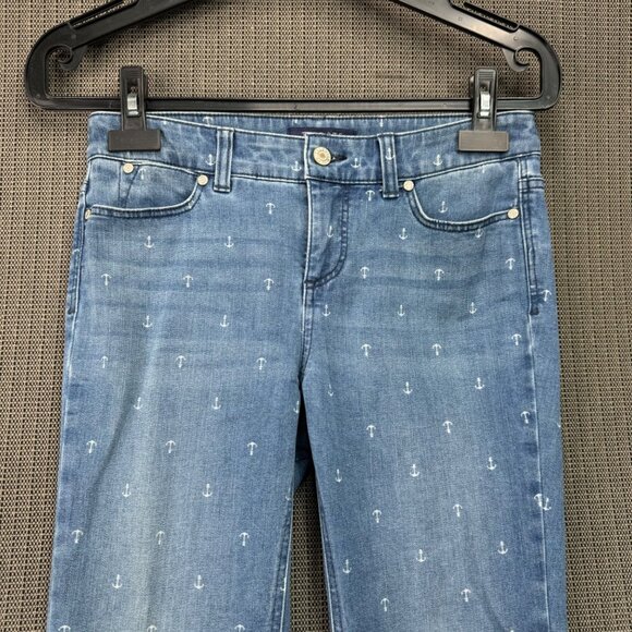 Talbots Simply Flattering Collection Ankle Jeans With Anchor Print - 2P - Picture 8 of 13